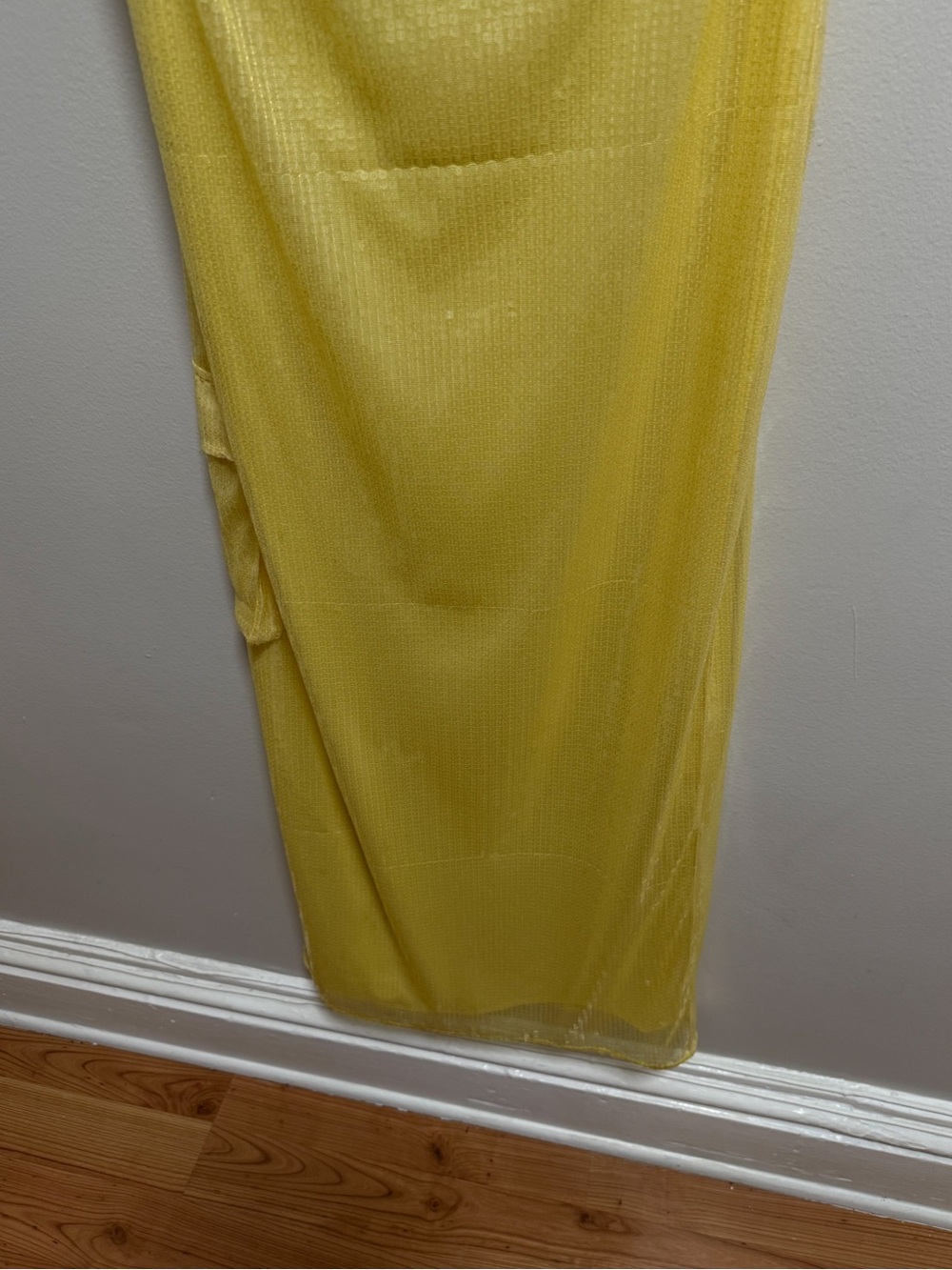 STAUD Casey dress butter yellow strapless sequin gown maxi dress wedding guest 6 - Picture 4 of 10